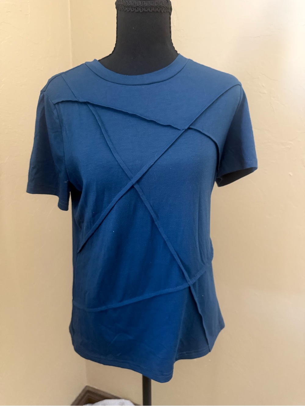 SHEIN Navy Blue Short Sleeve Textured Tee